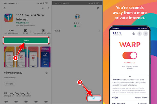 Cài đặt 1.1.1.1 VPN để chơi Kubet khi bị chặn