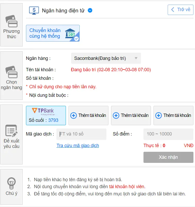 Hướng dẫn nạp tiền Kubet